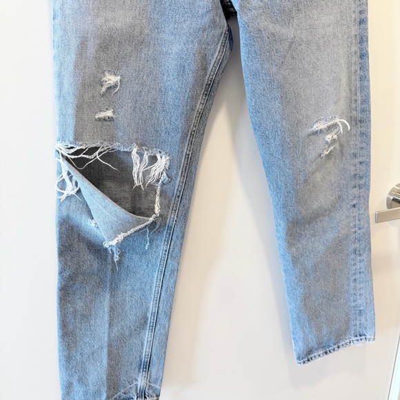 AGOLDE 90's High Rise Straight Leg Jeans Distressed Blue Wash Size 25 - Picture 5 of 7